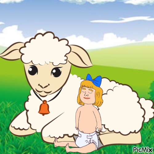 Baby and lamb - kostenlos png