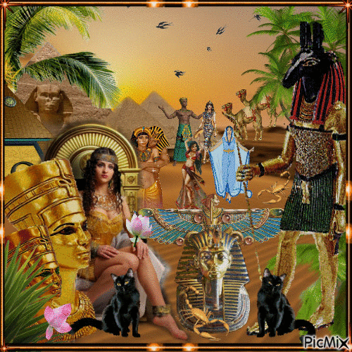 Oasis in ancient Egypt - Free animated GIF