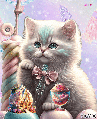 sweet cat laurachan - GIF animé gratuit