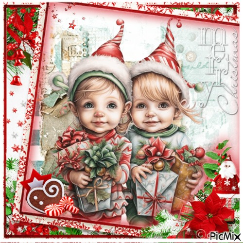 CHRISTMAS CUTE CHILDREN  (⌒▽⌒)☆ - png ฟรี