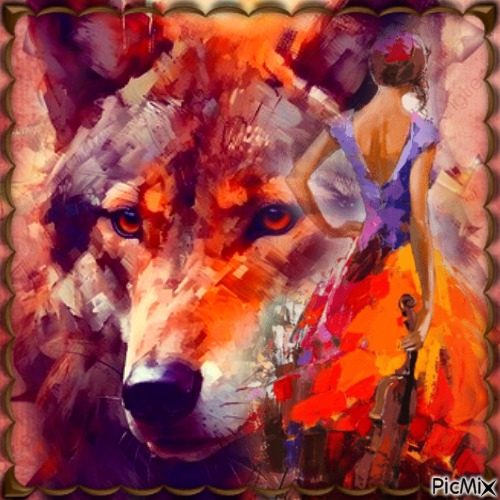 Loup art - PNG gratuit