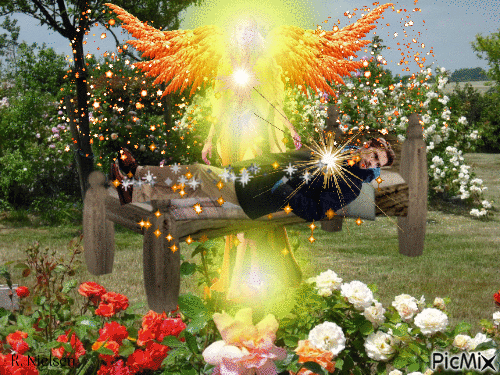 Devine Healing Angel The Golden Healer - GIF animasi gratis