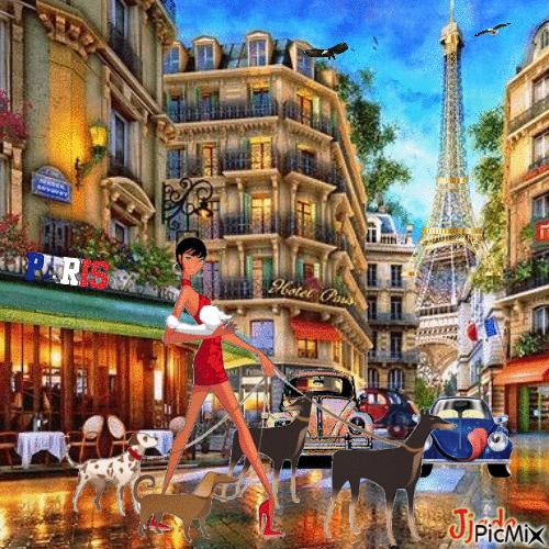 Paris - Animovaný GIF zadarmo