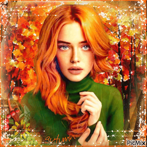 Redhead Woman in Autumn
