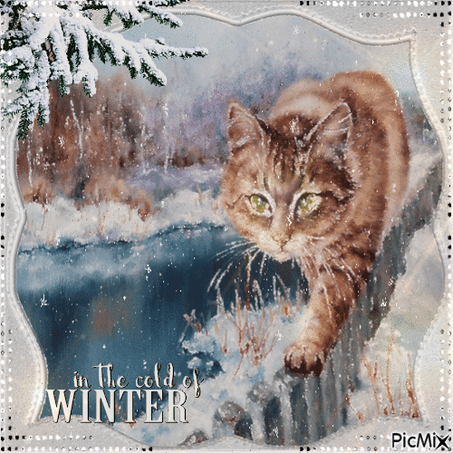 Ein kleines Wintertier in Aquarell - GIF animé gratuit