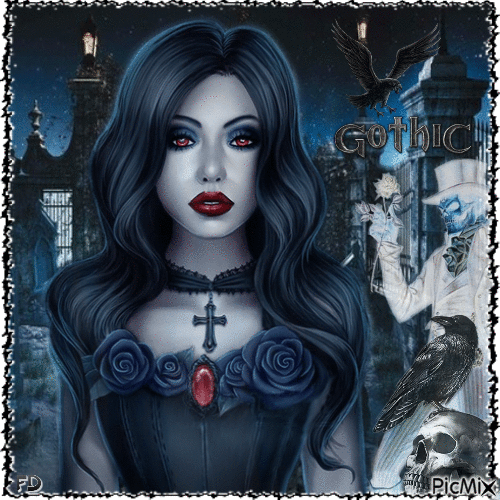 Gothic women - Бесплатный анимированный гифка