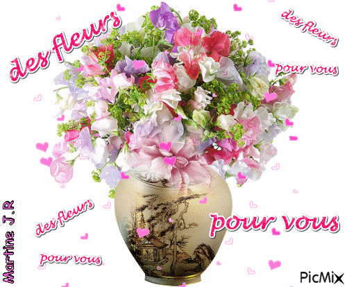 des fleurs......... - Бесплатный анимированный гифка