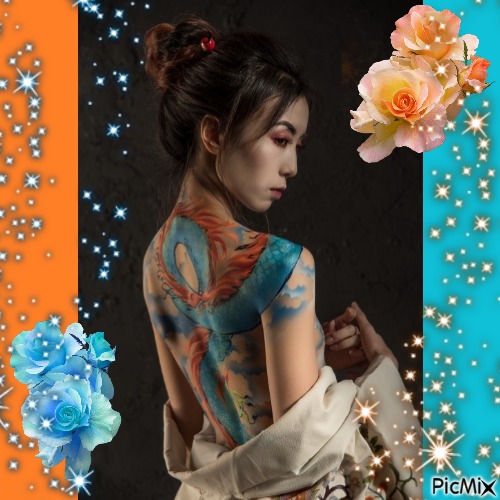 Japanese Woman ''Tattoo Art'' - ilmainen png