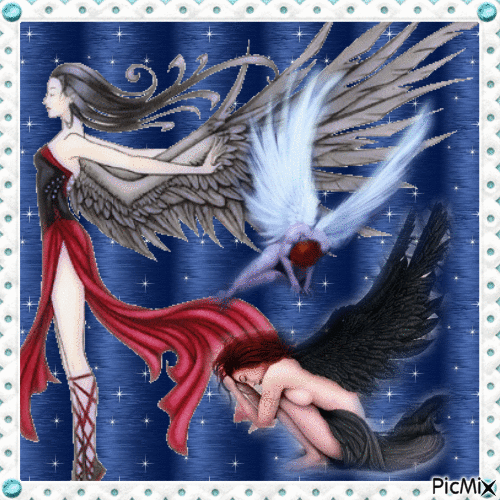 Os anjos celestes - Darmowy animowany GIF