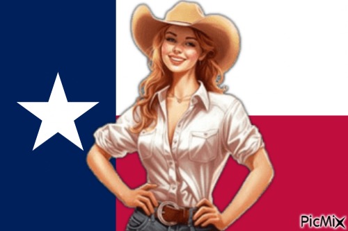 Texas cowgirl (my 3,065th PicMix) - png gratis