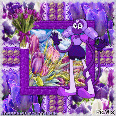 {♥}Tulips with Purple Spinel{♥} - Gratis animeret GIF