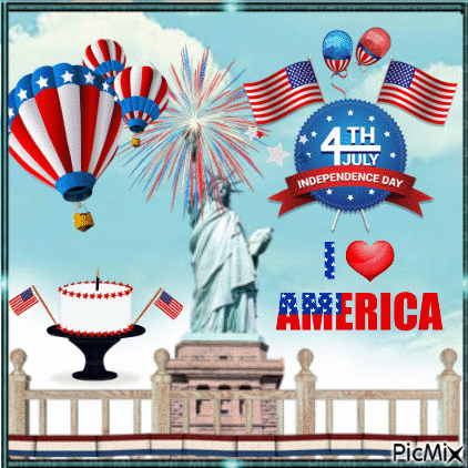 Indipendence Day 4th of JULY - GIF animé gratuit