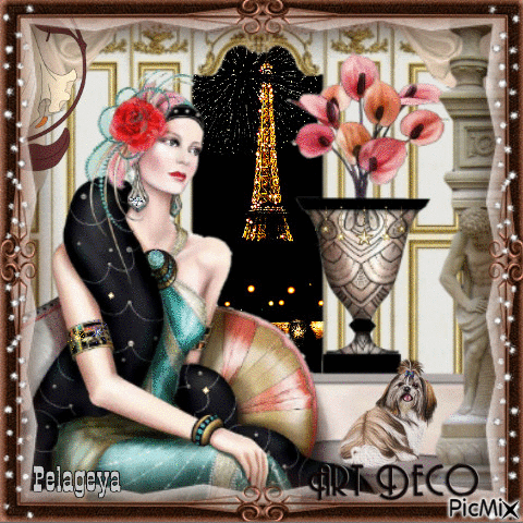 Femme art déco à Paris - Безплатен анимиран GIF