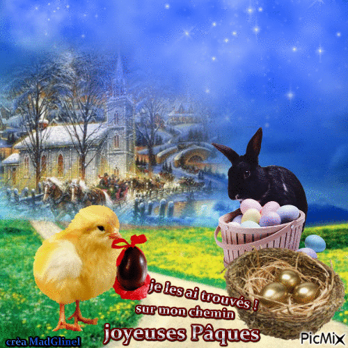 joyeuses Pâques..sur mon chemin - Безплатен анимиран GIF