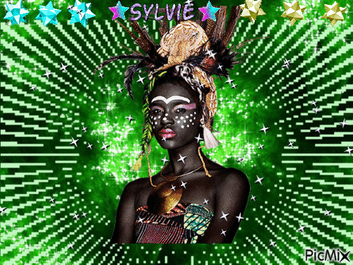 Beauté Africaine ma création a partager sylvie - Бесплатный анимированный гифка