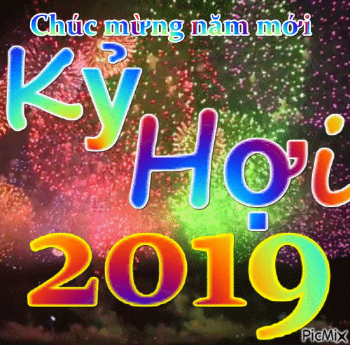 Chúc năm mới 2019 - Δωρεάν κινούμενο GIF