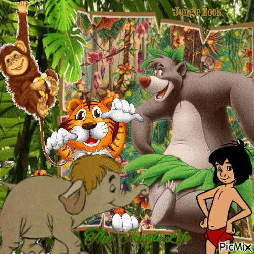 schattige fantasie dieren in de jungle - Δωρεάν κινούμενο GIF