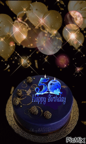 Happy 50th Birthday - Бесплатный анимированный гифка