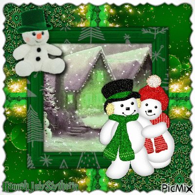 (♠#♠)The Snowpeople in Green(♠#♠) - Free animated GIF