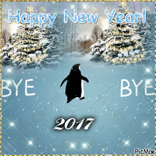 Bye bye 2017 - Free animated GIF