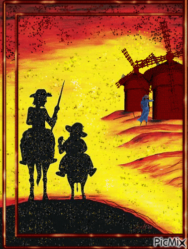 Molinos de viento Don Quijote. - Nemokamas animacinis gif