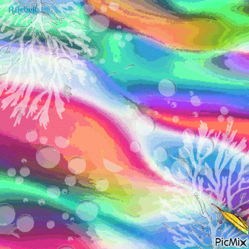 Colorful Mermaid - GIF animé gratuit