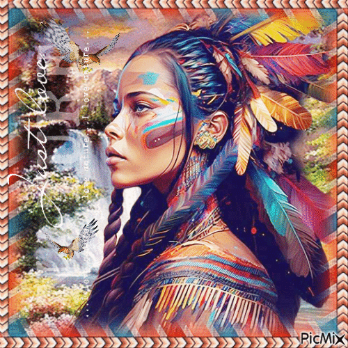 Portrait native woman - GIF animado grátis