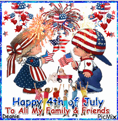 Happy 4th Of July To All My Family & Friends - Ücretsiz animasyonlu GIF