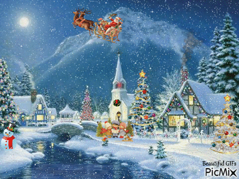 Christmas village - GIF animé gratuit