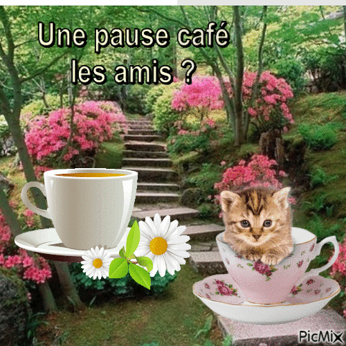 une pause café - Бесплатный анимированный гифка