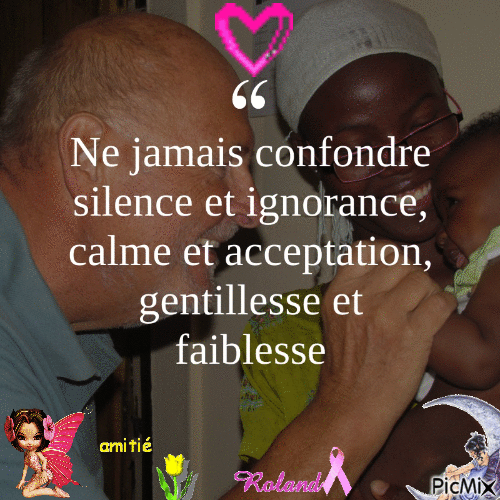 Silence ignorance gentillesse faiblesse - Darmowy animowany GIF