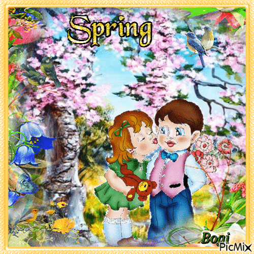 Welcome spring! - GIF animado grátis