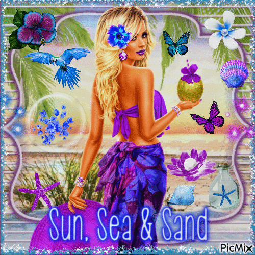 Sun, Sea & Sand - Darmowy animowany GIF