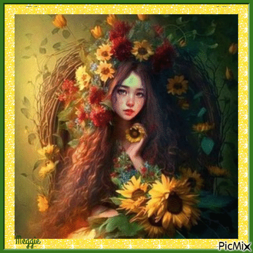 sunflower girl - Animovaný GIF zadarmo