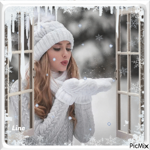 belle neige - GIF animado gratis