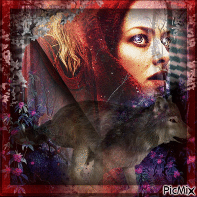 red riding hood and the wolf..contest - Free animated GIF