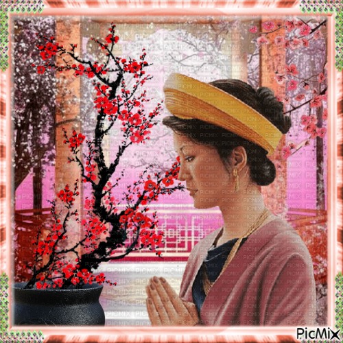 Bonsaï, cerisier du Japon. - бесплатно png