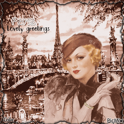 Lovely Greetings from Paris - 免费动画 GIF