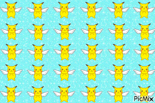 Pikachu X3 - Nemokamas animacinis gif