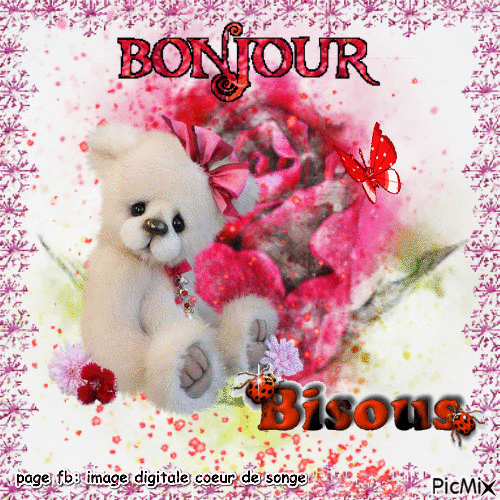 bonjour bisous - Darmowy animowany GIF