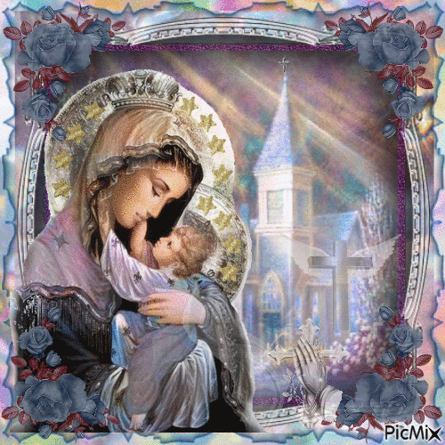 Vierge Marie & l'Enfant Jésus - GIF animasi gratis