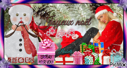 Joyeux Noël cadeau pour vous Bisous - Ingyenes animált GIF