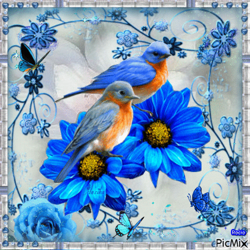 Blue Birds - Bezmaksas animēts GIF