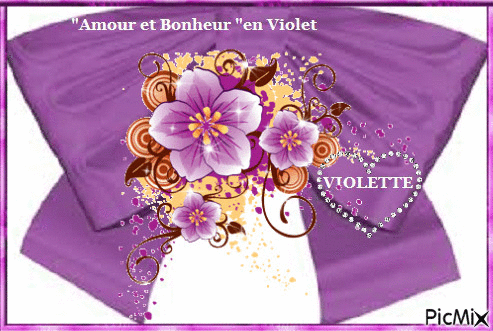 Amour et bonheur en violet - Gratis animerad GIF