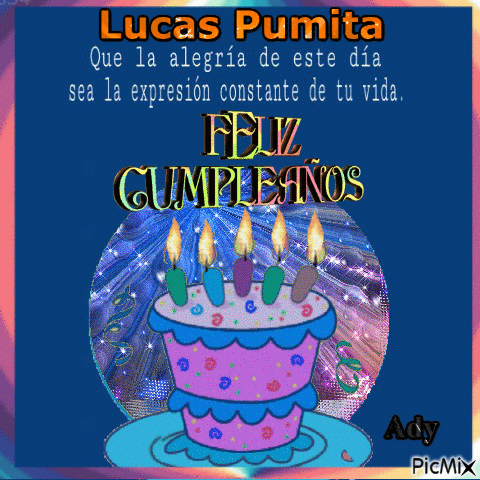 Feliz Cumple Lucas Pumita - GIF animé gratuit