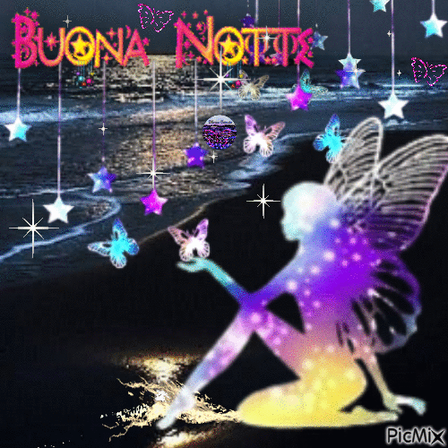 Buona Notte di stelle - GIF animé gratuit