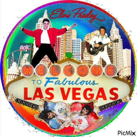 Elvis To Las vegas - Бесплатный анимированный гифка