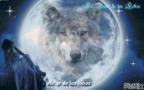 la dama  de los lobos - Zdarma animovaný GIF