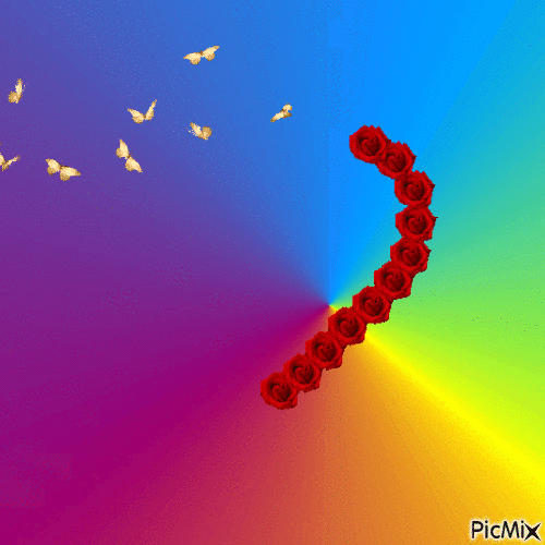 Cœur multicolore - GIF animé gratuit