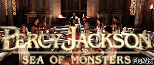 Os Deuses Leem Percy Jackson e o Mar de Monstros - Безплатен анимиран GIF